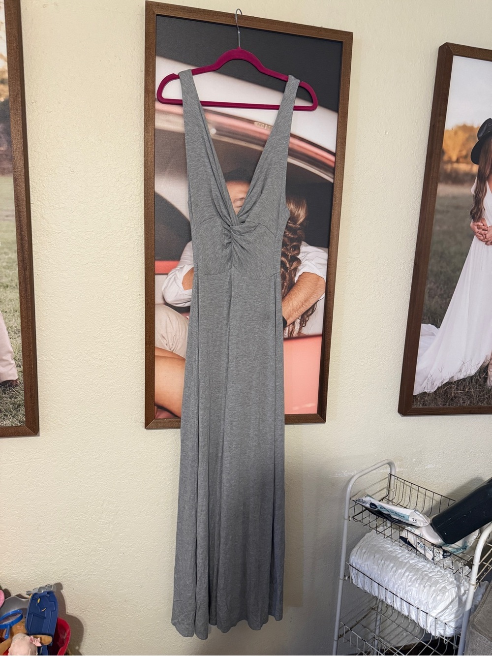Sleeveless Gray V-Neck Jumpsuit